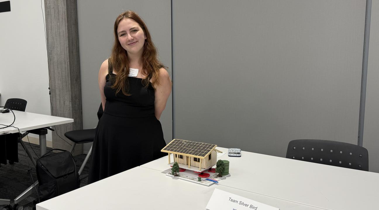 A Student Showcases her Project Demo at the 2026 Makeathon