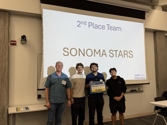 Winning Students Pose with their Award Certificate During the 2026 Makeathon