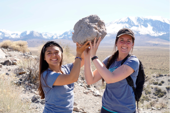 Geology students out in the field