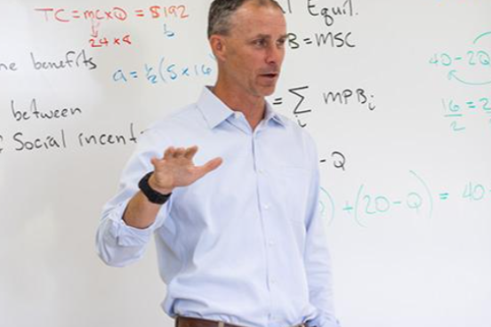 Econ Professor teaching class